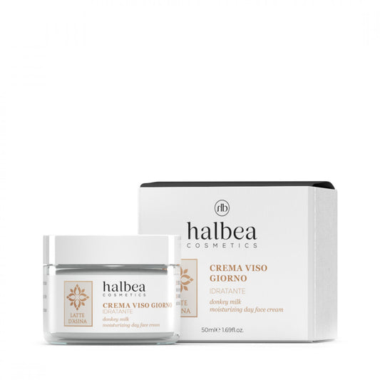 Halbea - Eselsmilch Feuchtigkeitsspendende Tagesgesichtscreme - Vitamin Cocktail - für trockene und empfindliche Haut