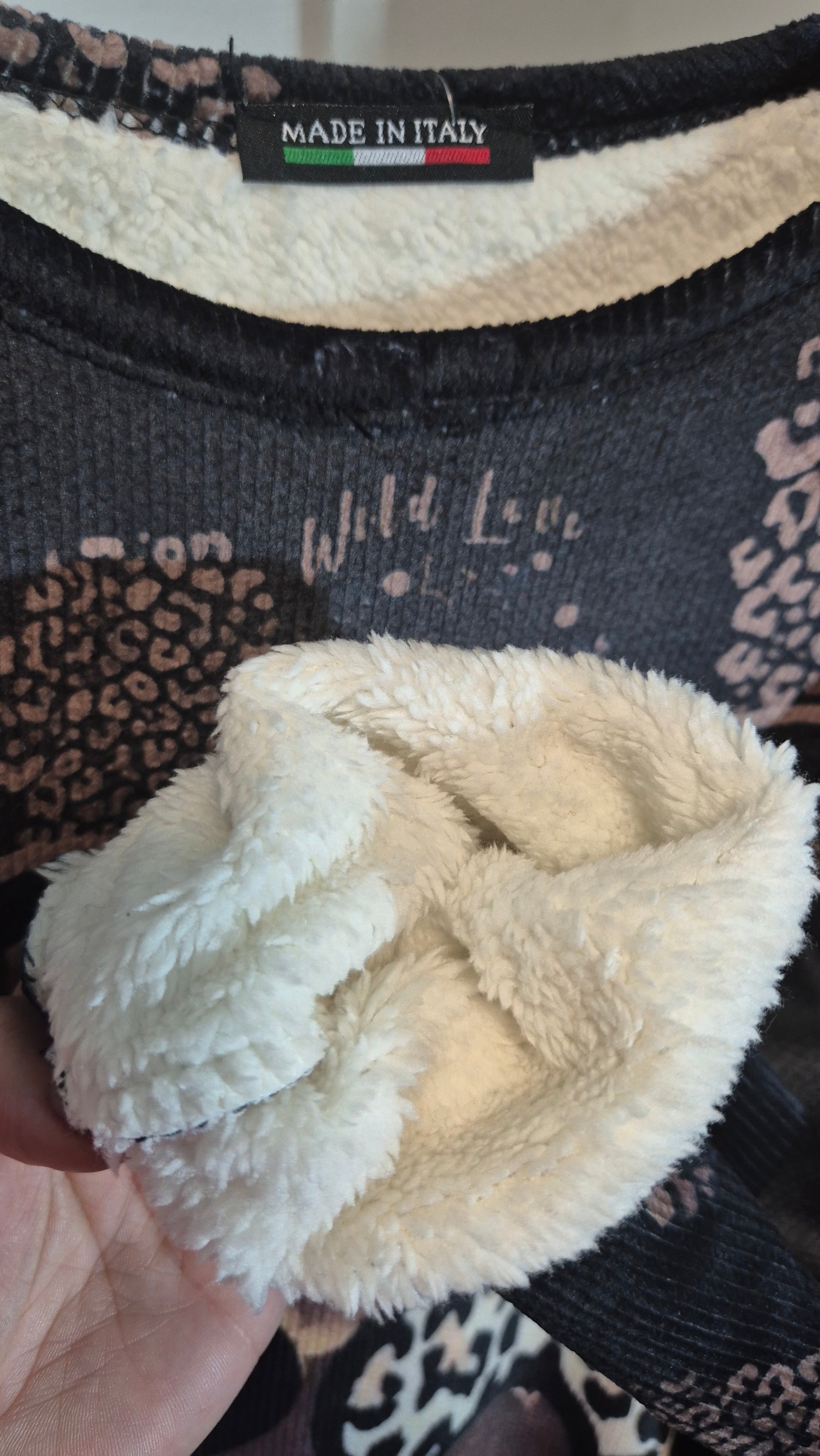 Sweet Motiv Longpullover Teddy gefüttert Leo-Style 42 44 46