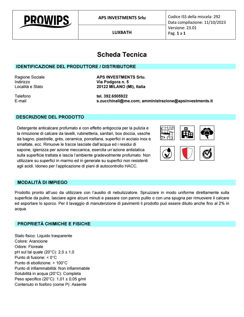 LUXBATH 💎 Duftender High Performance Entkalker Badreiniger PROWIPS HCCAP
