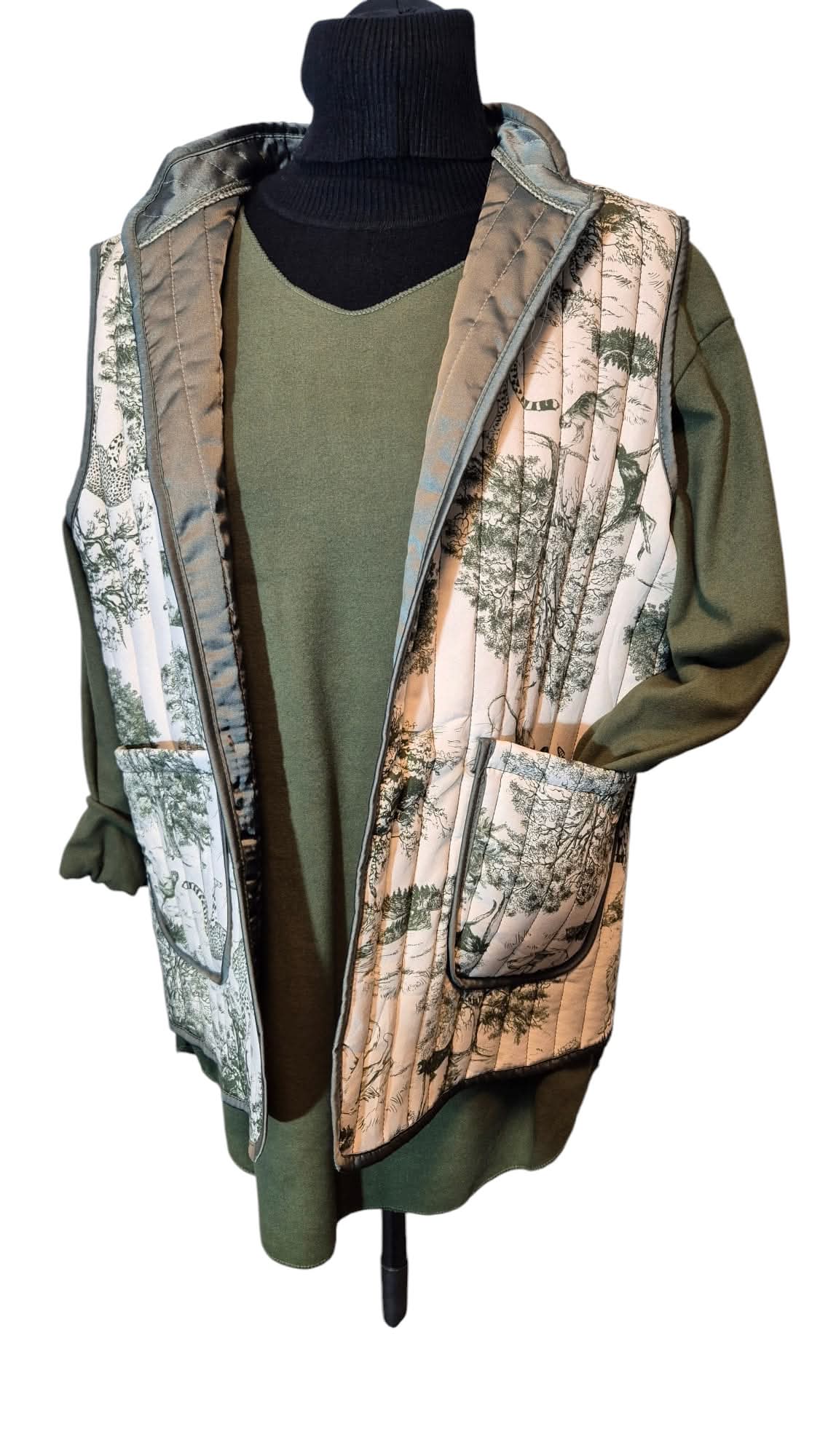 Italy Mode Toile de Jouy Look Steppweste Onesize 38 40 42