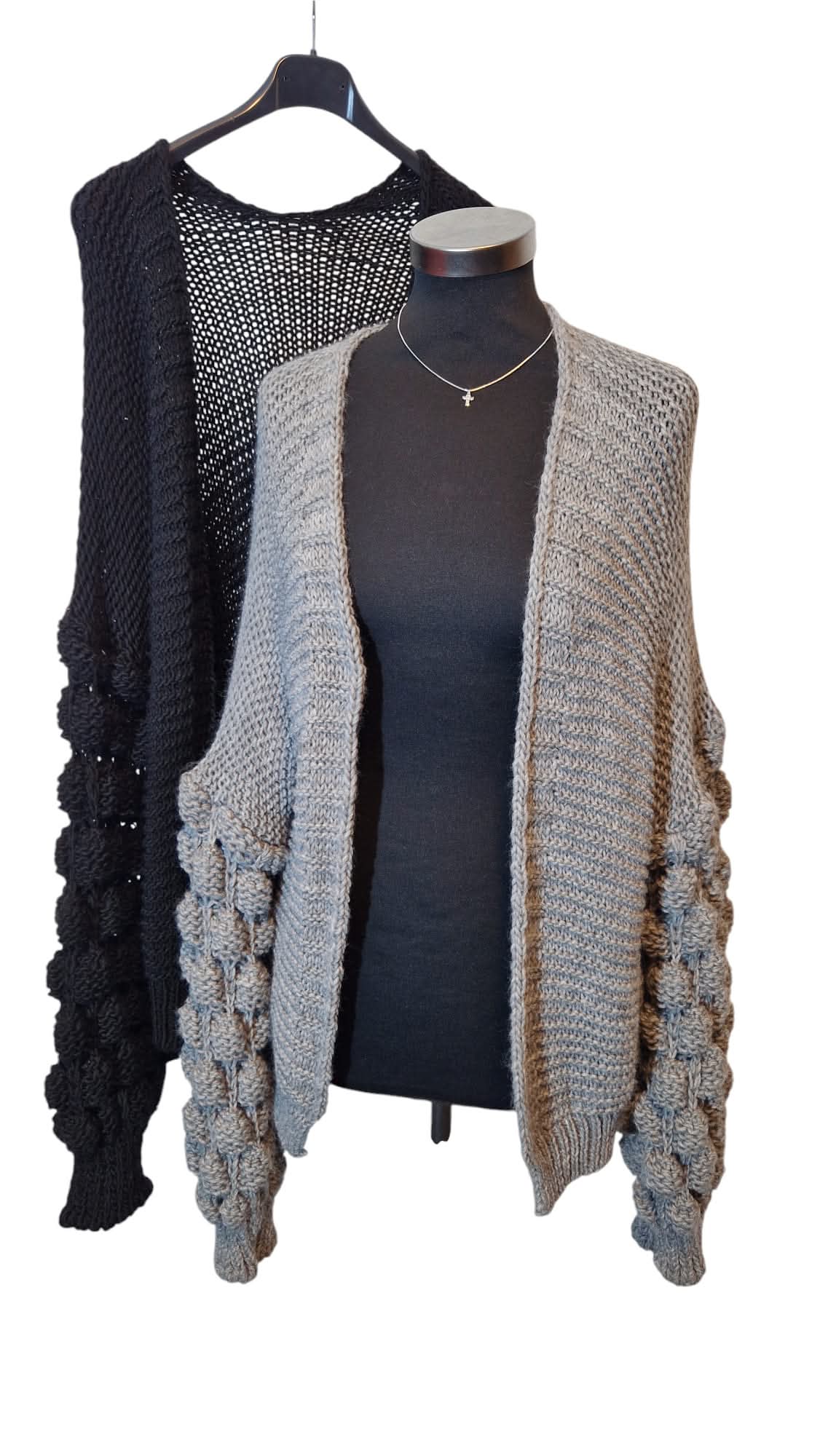 Oversize Cardigan Grobstrick Weintrauben Ärmel Onesize Gr. 38-44