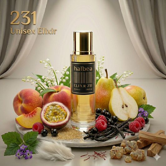 Halbea 231 - Unisex Elixir - Signature Sommerduft mit Pfirsich Maiglöckchen Sandelholz