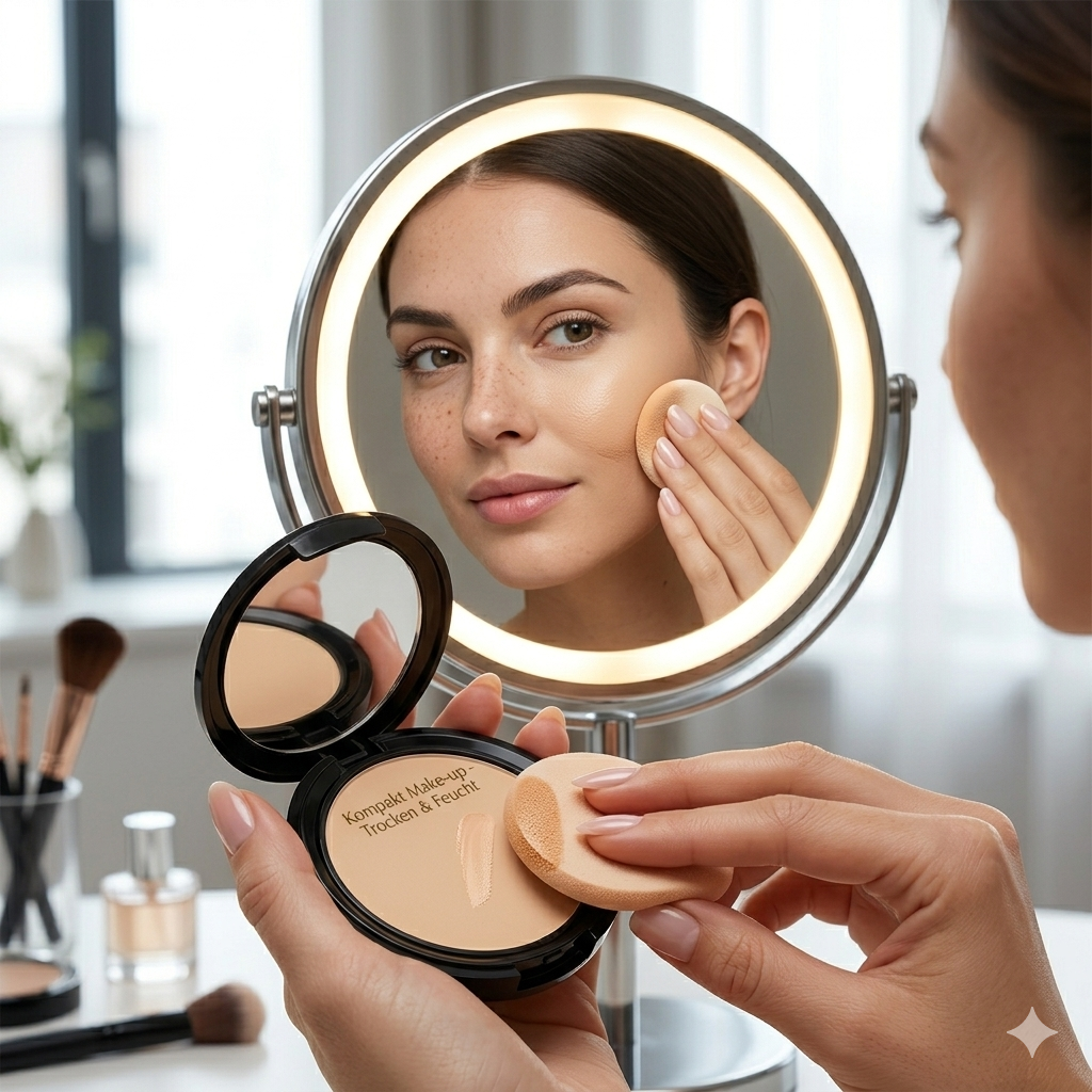 UNIKA - WET & DRY KOMPAKT-MAKE-UP PUDER FOUNDATION - High Deckkraft - für helle Hauttypen