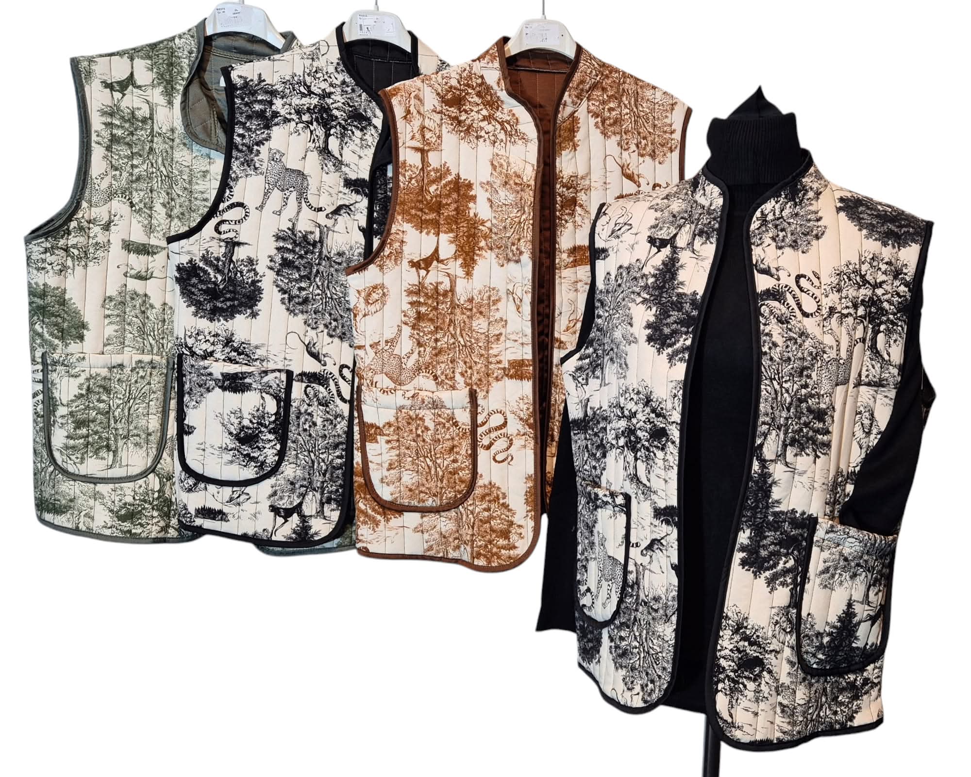 Italy Mode Toile de Jouy Look Steppweste Onesize 38 40 42