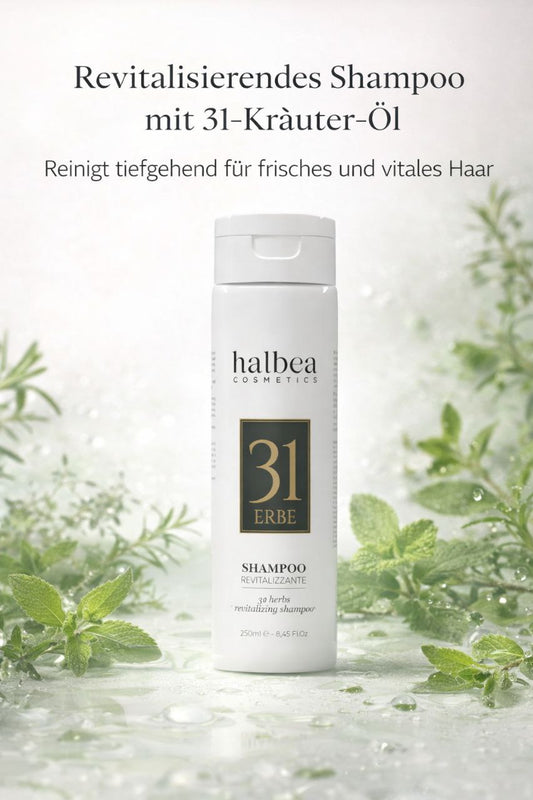 Halbea - 31 Kräuter Öl Shampoo Revitalisierende Haarpflege - Detox für gesundes Haar