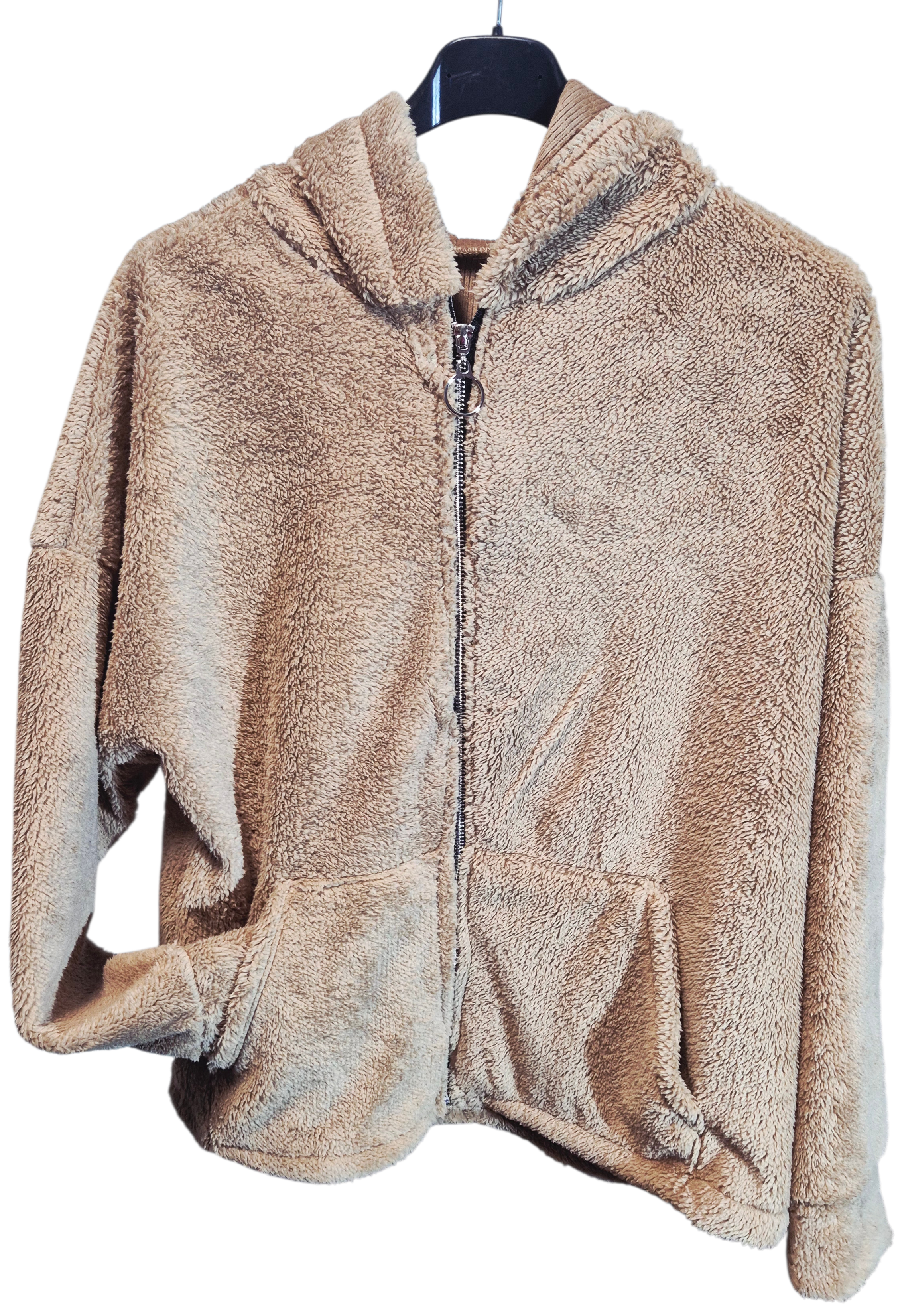 Kuschelige Teddyjacke Kurzjacke Übergangsjacke 40-44 in 3 Farben