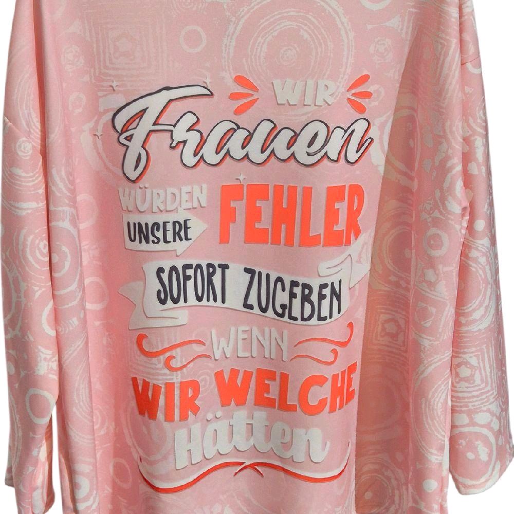 Italy Mode Fun Frauen Spruch - Softtouch Oversize Shirts Onesize = 42 bis 50