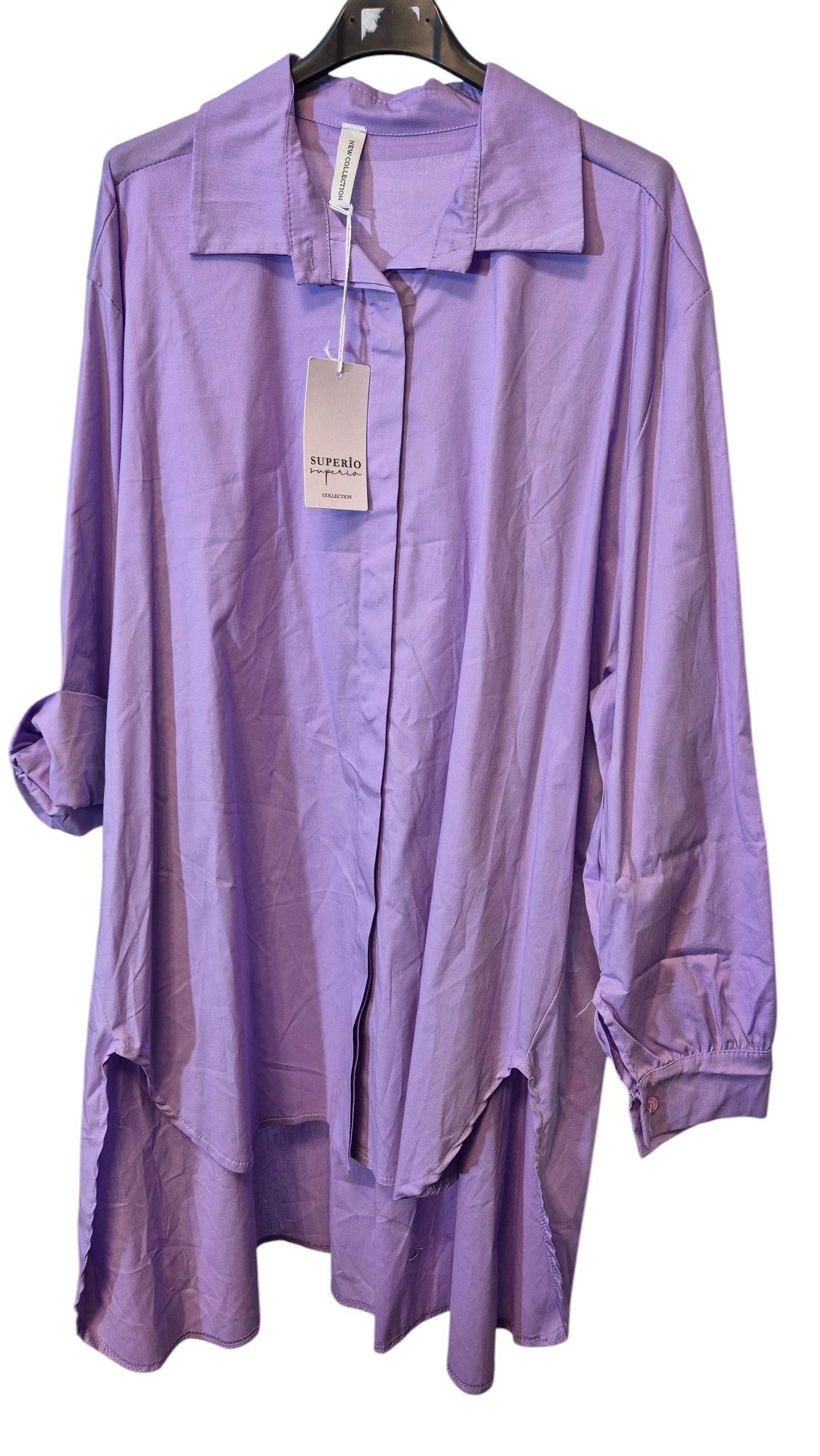 Oversize Longbluse Tunika Hemd mit Charme 44 46 48