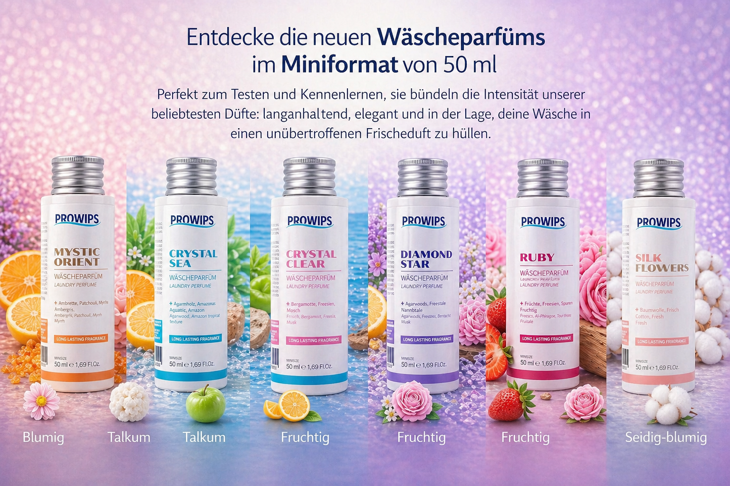 PROWIPS MINI WÄSCHEDUFT 💎 High Performance Düfte + Pflege für Textilien - Vegan 50ml hochkonzentriert / vegan
