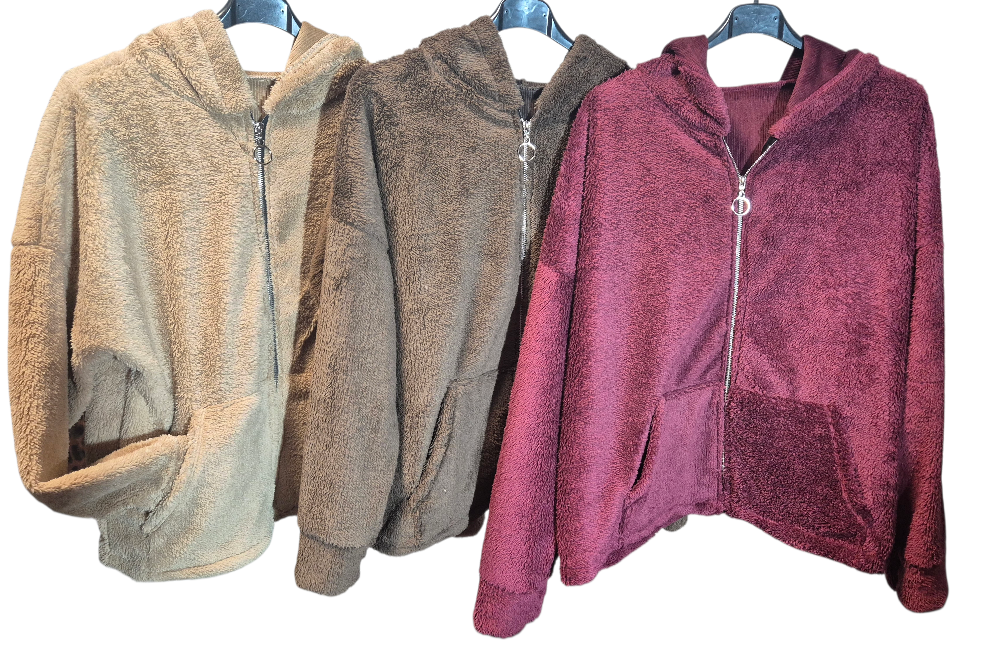 Kuschelige Teddyjacke Kurzjacke Übergangsjacke 40-44 in 3 Farben