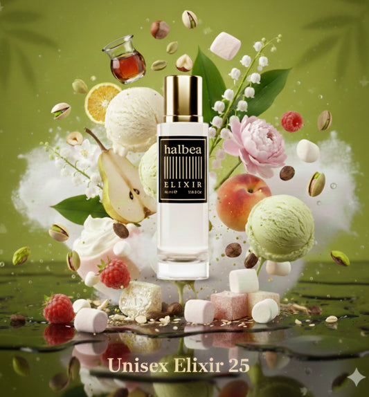 Pistacchio Cream - Green Treat 25 - Halbea Unisex Elixir Duft mit Zuckerwatte Sahne Kakao Rum Pfirsich