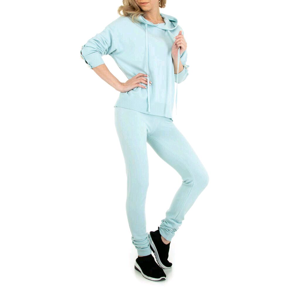Stylo Hoodie-Style Anzug Casual Look Freizeitanzug von Emma & Ashley Aqua Blau für Damen Komfortabel und Stilvoll S 36-38