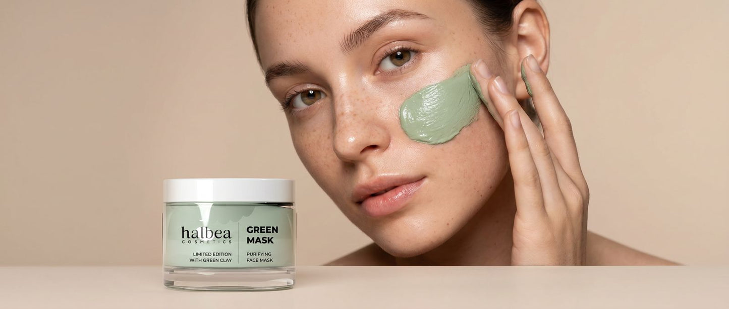 Halbea - Grüne Tonerde - Detox Reinigende Gesichtsmaske - Limited Edition - 50ml Vegan