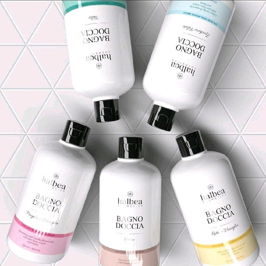 Halbea Duft + Pflege Badeschaum Duschgel - genieße die zarte Haut nach dem Baden - Arganöl Neem - 500ml Spa Erlebnis