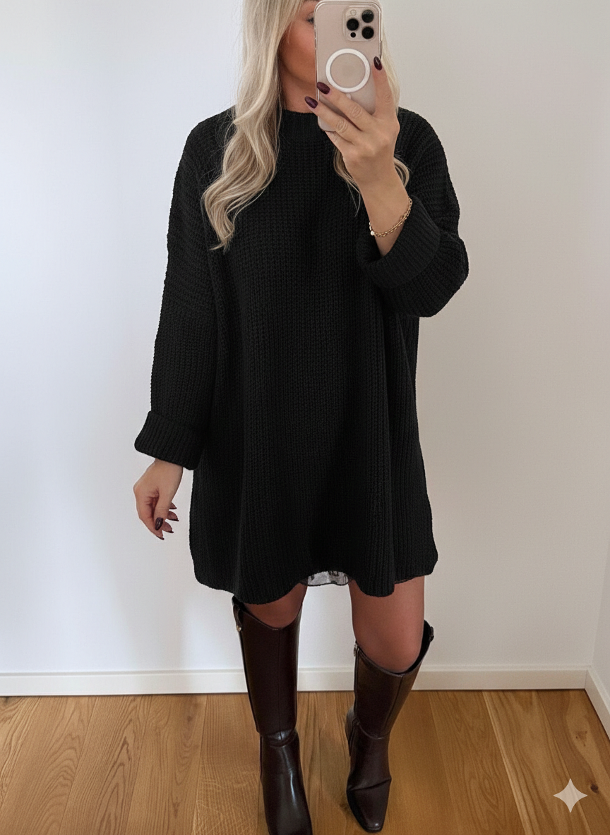 Super Oversize Longpullover / Strickpullover Minikleid zu Leggings Onesize 36-50