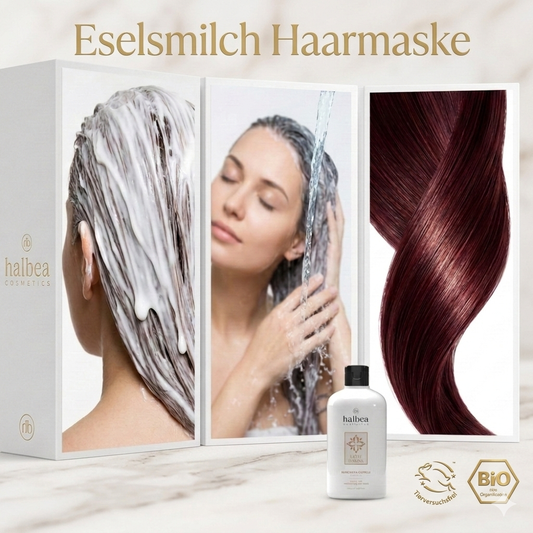 Halbea Haircare - Feuchtigkeitsspendende Haarmaske mit Eselsmilch - 500ml