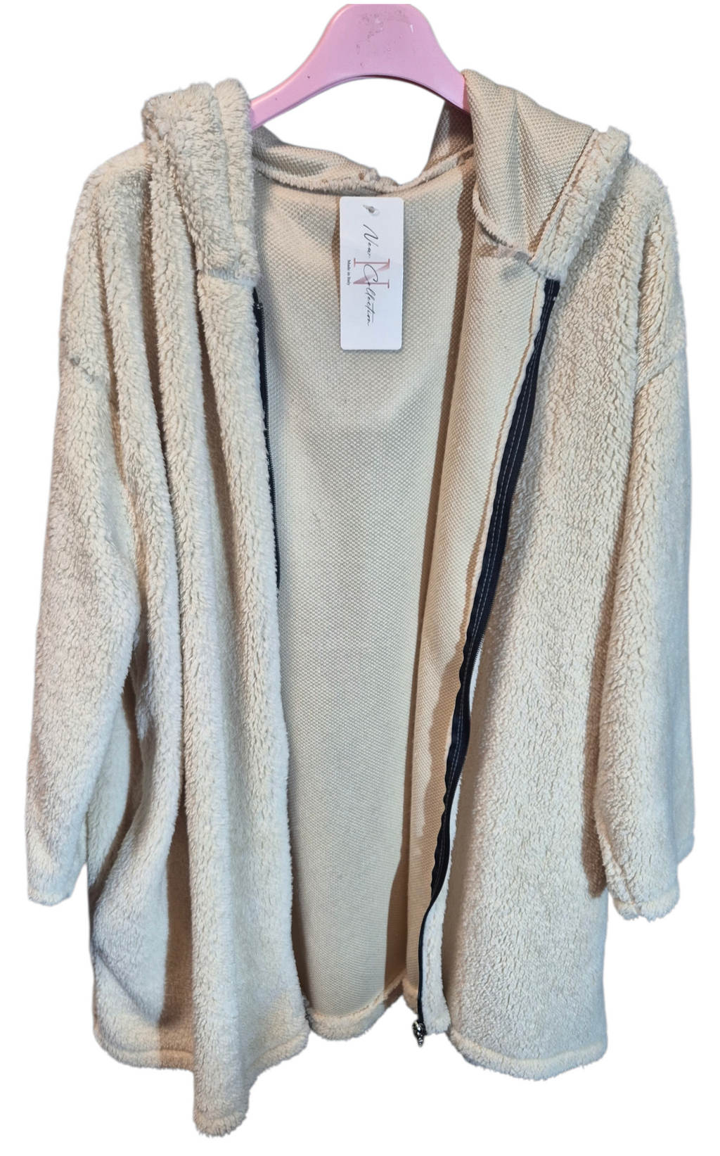 Kuschelige Teddyjacke Übergangsjacke 44 46 48 Creme