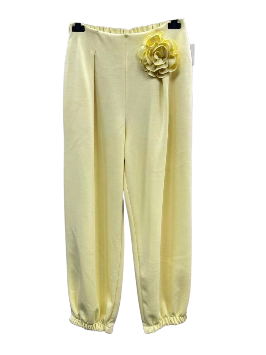 Italy Mode Softtouch Jogpants Blume Brosche 38-44/46 in tollen Farben Frühlingskollektion