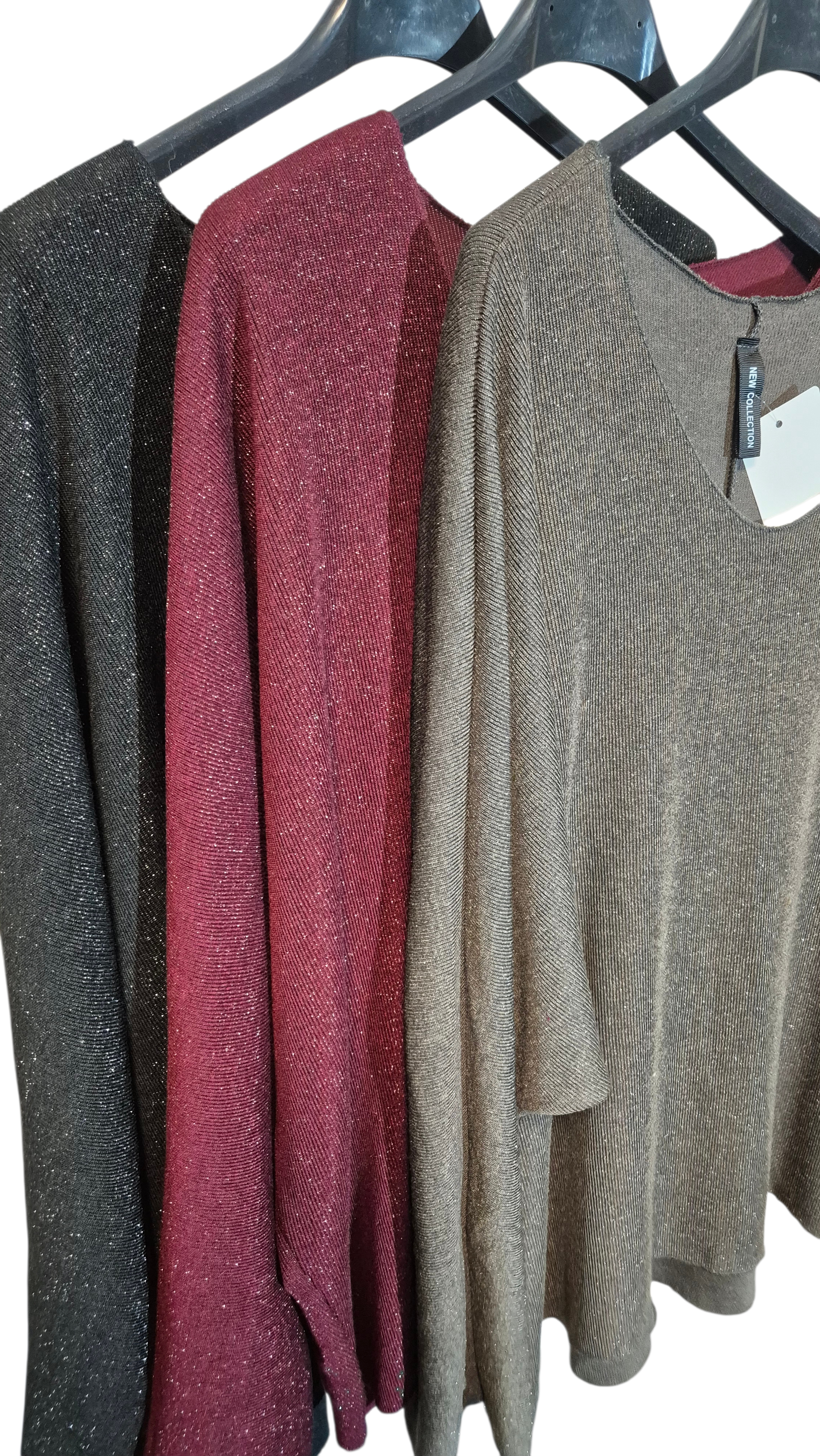 Edle Schimmer Oversize Pullover 42 44 46 Glamour Look