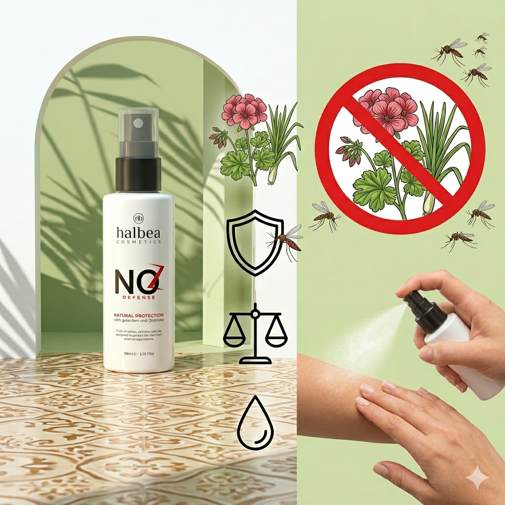 Halbea NoZ Defense - Anti Mückenspray -  Natürlicher Schutz mit Geranie und Zitronengras - 100ml