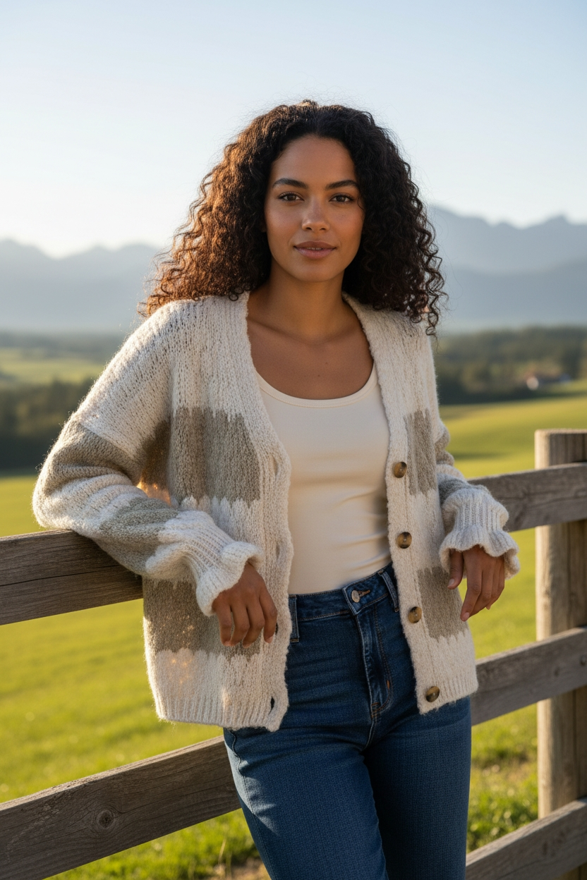 Lässige Grobstrick Strickjacke Pullover Oversize 38-44/46 in 2 Farben