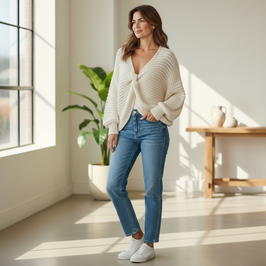Italy Mode Poncho-Style Bestseller Twist Oversize Pulli ONESIZE locker lässig kaschierend